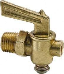 Parker - 1/4" Pipe, Male Pipe Drain Cock & Shutoff Valve - 1/4-18 Thread, 150 Max psi - Industrial Tool & Supply