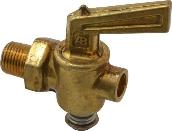 Parker - 1/8" Pipe, Male Pipe Drain Cock & Shutoff Valve - 1/8-27 Thread, 150 Max psi - Industrial Tool & Supply