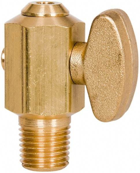 Parker - 1/4" Pipe, Male Pipe Drain Cock & Shutoff Valve - 1/4-18 Thread, 150 Max psi - Industrial Tool & Supply