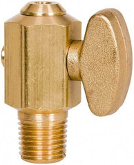 Parker - 1/4" Pipe, Male Pipe Drain Cock & Shutoff Valve - 1/4-18 Thread, 150 Max psi - Industrial Tool & Supply