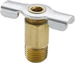 Parker - 1/8" Pipe, Internal Seal Drain Cock & Shutoff Valve - 1/8-27 Thread, 150 Max psi - Industrial Tool & Supply