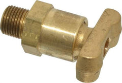 Parker - 1/8" Pipe, Male Pipe Drain Cock & Shutoff Valve - 1/8-27 Thread, 150 Max psi - Industrial Tool & Supply