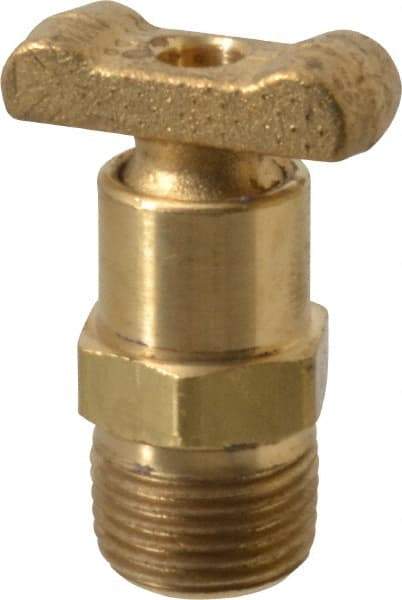 Parker - 3/8" Pipe, Male Pipe Drain Cock & Shutoff Valve - 3/8-18 Thread, 150 Max psi - Industrial Tool & Supply