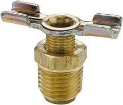 Parker - 3/8" Pipe, External Seal Drain Cock & Shutoff Valve - 3/8-18 Thread, 150 Max psi - Industrial Tool & Supply