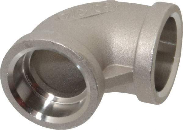 Merit Brass - 3/4" Grade 316 Stainless Steel Pipe 90° Elbow - Socket Weld x Socket Weld End Connections, 150 psi - Industrial Tool & Supply