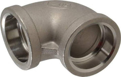 Merit Brass - 1" Grade 316 Stainless Steel Pipe 90° Elbow - Socket Weld x Socket Weld End Connections, 150 psi - Industrial Tool & Supply