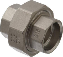 Merit Brass - 3/4" Grade 316 Stainless Steel Pipe Union - Socket Weld x Socket Weld End Connections, 150 psi - Industrial Tool & Supply