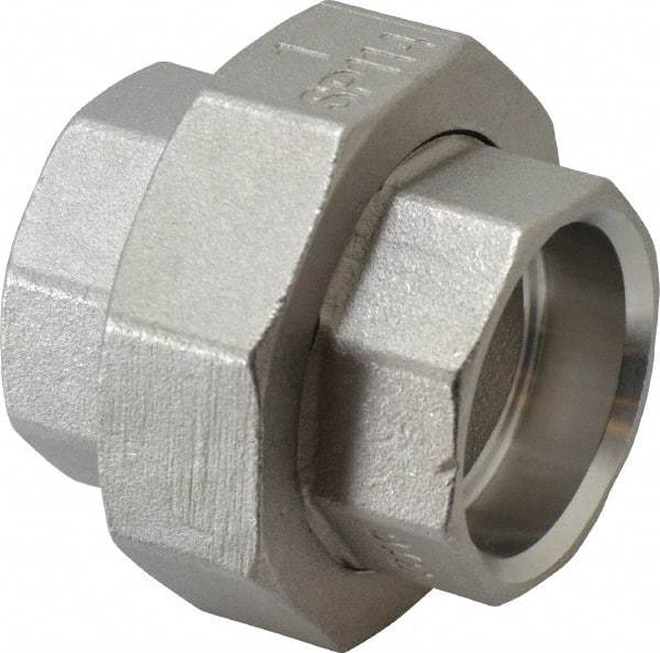Merit Brass - 1" Grade 316 Stainless Steel Pipe Union - Socket Weld x Socket Weld End Connections, 150 psi - Industrial Tool & Supply