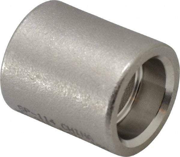 Merit Brass - 1/2" Grade 316 Stainless Steel Pipe Coupling - Socket Weld x Socket Weld End Connections, 150 psi - Industrial Tool & Supply