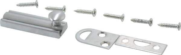 Don-Jo - 2" Long, 1/2" Wide Brass Slide Bolt - US26D Satin Chrome Plated - Industrial Tool & Supply