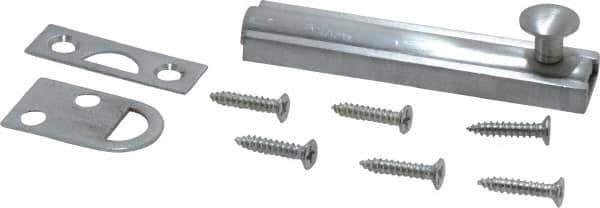 Don-Jo - 3" Long, 1/2" Wide Brass Slide Bolt - US26D Satin Chrome Plated - Industrial Tool & Supply
