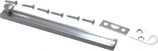 Don-Jo - 6" Long, 1/2" Wide Brass Slide Bolt - US26D Satin Chrome Plated - Industrial Tool & Supply