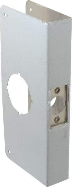 Don-Jo - 4" Wide x 9" High, Stainless Steel, Door Reinforcer - 1-3/8" Thick Door, 2-3/8" Backset - Industrial Tool & Supply