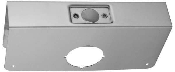 Don-Jo - 4" Wide x 9" High, Polished Brass Finish, Door Reinforcer - 1-3/4" Thick Door, 2-3/8" Backset - Industrial Tool & Supply