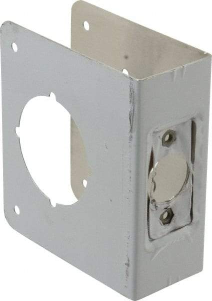 Don-Jo - 4" Wide x 4-1/2" High, Stainless Steel, Door Reinforcer - 1-3/4" Thick Door, 2-3/8" Backset - Industrial Tool & Supply