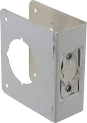Don-Jo - 4" Wide x 4-1/2" High, Stainless Steel, Door Reinforcer - 1-3/4" Thick Door, 2-3/8" Backset - Industrial Tool & Supply