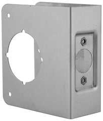 Don-Jo - 4" Wide x 4-1/2" High, Stainless Steel, Door Reinforcer - 1-3/8" Thick Door, 2-3/8" Backset - Industrial Tool & Supply