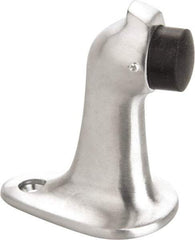 Don-Jo - 2-3/4" Projection Large Gooseneck Door Stop with Hook - Floor Mount, Satin Chrome Finish - Industrial Tool & Supply