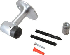 Don-Jo - 3" Projection Pedestal Door Stop - Floor Mount, Satin Chrome Finish - Industrial Tool & Supply