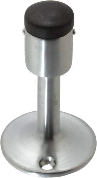 Don-Jo - 3-1/2" Projection Wall Door Stop - Wall Mount, Satin Chrome Finish - Industrial Tool & Supply