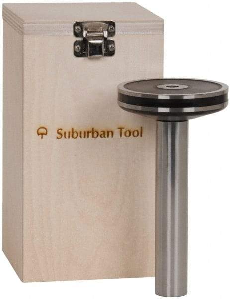Suburban Tool - 1 Inch Cylinder Diameter, 3-3/8 Inch Base Diameter, 6-1/2 Inch High, Magnetic Base, Steel Cylinder Square - 0.0001 Inch Accuracy, Includes Wooden Storage Case - Industrial Tool & Supply