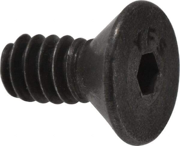 Value Collection - #6-32 UNC Hex Socket Drive, 82° Flat Screw - Alloy Steel, Black Oxide Finish, Fully Threaded, 5/16" OAL - Industrial Tool & Supply
