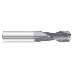 1/2 Dia. x 3 Overall Length 2-Flute .015 C/R Solid Carbide SE End Mill-Round Shank-Center Cut-TiAlN - Industrial Tool & Supply