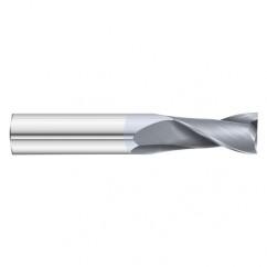 9/16 Dia. x 3-1/2 Overall Length 2-Flute Square End Solid Carbide SE End Mill-Round Shank-Center Cut-TiCN - Industrial Tool & Supply
