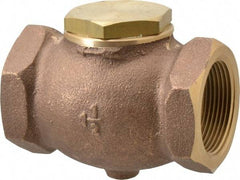 Conrader - 1-1/2" Bronze Check Valve - Inline, FNPT x FNPT - Industrial Tool & Supply