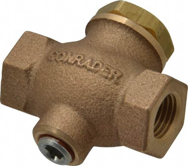 Conrader - 1/4" Bronze Check Valve - Inline, FNPT x FNPT - Industrial Tool & Supply