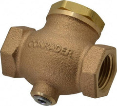 Conrader - 1/2" Bronze Check Valve - Inline, FNPT x FNPT - Industrial Tool & Supply