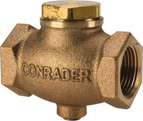 Conrader - 3/4" Bronze Check Valve - Inline, FNPT x FNPT - Industrial Tool & Supply