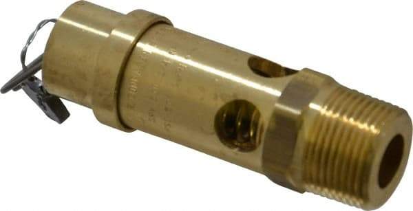 Conrader - 3/4" Inlet, ASME Safety Relief Valve - 125 Max psi, Brass, 504 Cubic' per Min - Industrial Tool & Supply