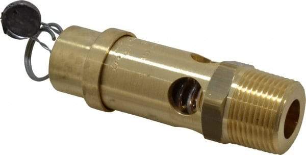 Conrader - 3/4" Inlet, ASME Safety Relief Valve - 150 Max psi, Brass, 595 Cubic' per Min - Industrial Tool & Supply