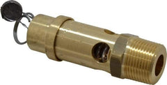 Conrader - 3/4" Inlet, ASME Safety Relief Valve - 150 Max psi, Brass, 595 Cubic' per Min - Industrial Tool & Supply