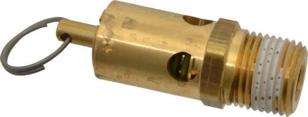 Conrader - 1/2" Inlet, ASME Safety Relief Valve - 125 Max psi, Brass, 232 Cubic' per Min - Industrial Tool & Supply