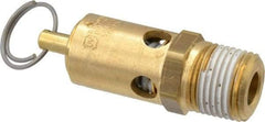 Conrader - 1/2" Inlet, ASME Safety Relief Valve - 150 Max psi, Brass, 274 Cubic' per Min - Industrial Tool & Supply