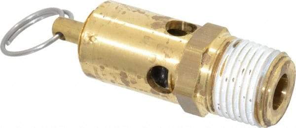 Conrader - 1/2" Inlet, ASME Safety Relief Valve - 200 Max psi, Brass, 358 Cubic' per Min - Industrial Tool & Supply