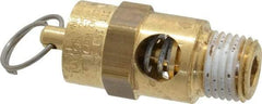 Conrader - 1/4" Inlet, ASME Safety Relief Valve - 125 Max psi, Brass, 116 Cubic' per Min - Industrial Tool & Supply