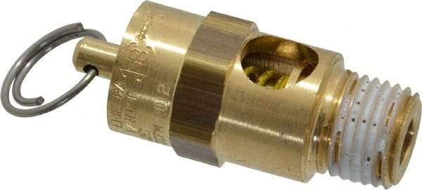Conrader - 1/4" Inlet, ASME Safety Relief Valve - 60 Max psi, Brass, 61 Cubic' per Min - Industrial Tool & Supply