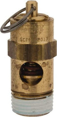 Conrader - 3/8" Inlet, ASME Safety Relief Valve - 200 Max psi, Brass, 178 Cubic' per Min - Industrial Tool & Supply