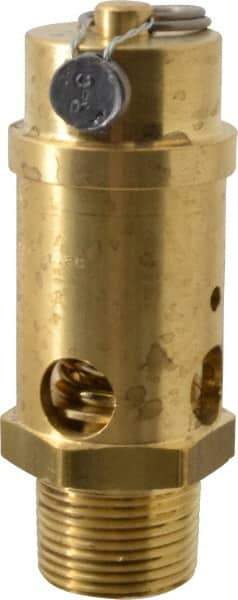 Conrader - 1" Inlet, ASME Safety Relief Valve - 200 Max psi, Brass, 1,624 Cubic' per Min - Industrial Tool & Supply