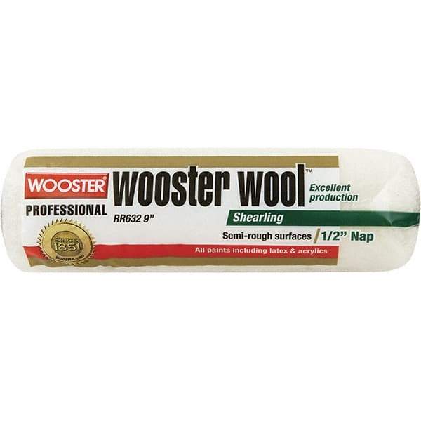 Wooster Brush - 1/2" Nap, 14" Wide Paint Roller - Semi-Rough Texture, Synthetic Knit - Industrial Tool & Supply