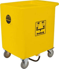 Bradley - 56 Gallon Eye Wash Station Waste Cart - Compatable with Bradley Portable Eye Wash Station S19-921, Includes 2 Clearly Marked Eye Wash Signs - Industrial Tool & Supply