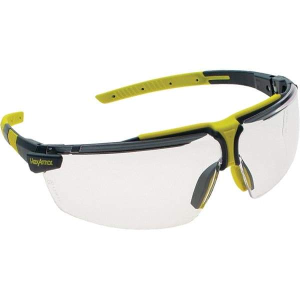 HexArmor - Clear Lenses, Frameless Safety Glasses - Anti-Fog, Scratch Resistant, Size Universal, Wrap Around - Industrial Tool & Supply
