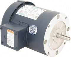 Leeson - 1 Max hp, 1,200 Max RPM, Premium Efficient Electric AC DC Motor - 230/460 V Input, Three Phase, 56C Frame, C-Face Mount, TEFC Enclosure - Industrial Tool & Supply