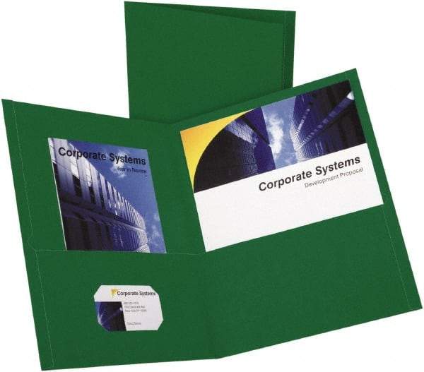 OXFORD - 8-1/2" Long x 11" Wide Pocket - Hunter Green - Industrial Tool & Supply