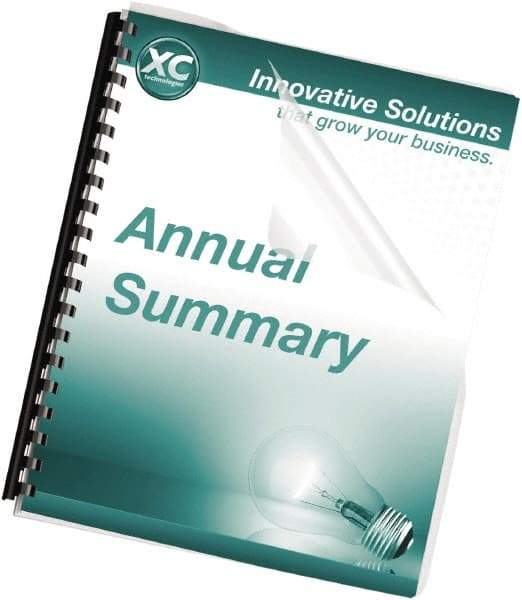 FELLOWES - 0.9" Long x 8" Wide Binding System Cover - Clear - Industrial Tool & Supply