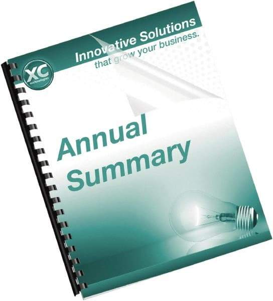 FELLOWES - 11" Long x 8" Wide Binding System Cover - Clear - Industrial Tool & Supply