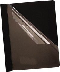 OXFORD - 11" Long x 8" Wide Report Cover with Tang/Prong Binding - Black - Industrial Tool & Supply